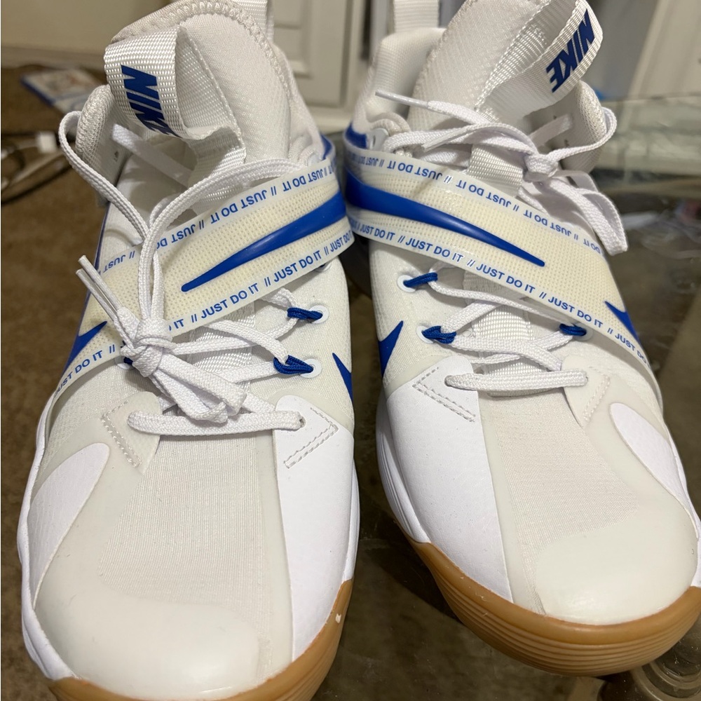 Nike White and Blue Athletic Shoes